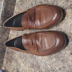 Flecs Brown Leather Inglese Casual Shoes Size 42 EUR Made in Italy